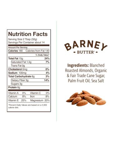 Barney Butter Smooth Almond Butter (1x16 OZ) - Buy Online on GoSupps.com