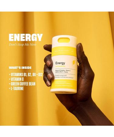Health By Habit Energy Supplement - Natural Caffeine Blend with Vitamins B & C - 60 Capsules, Vegan, Non-GMO, Sugar-Free - Buy Online on GoSupps.com