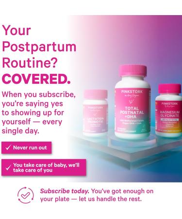 Pink Stork Total Postnatal Multivitamin + Postpartum Mood Support - Folate B12 Ashwagandha Chamomile Support Nutrition Postpartum Mood and Stress Bundle - Buy Online on GoSupps.com