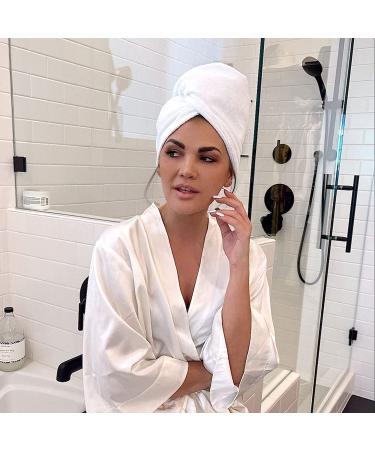 Turbie Twist Microfiber Hair Towel Wrap 4 Pack | Quick Dry Hair Turbans for Curly, Long & Thick Hair - Pink, Blue, Grey & White - Buy Online on GoSupps.com