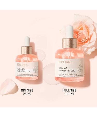 Biossance Squalane + Vitamin C Rose Oil - 1 Fl Oz Facial Oil for Brightening, Hydrating, Firming, and Radiant Skin - Buy Online on GoSupps.com