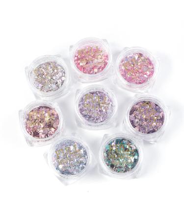 Shop GZMAYUEN Glitter for Nails - 8Pcs Sliver & Violet Nail Art Glitter Set | Pink Nail Glitter & Sequin Flakes for Stunning Nail Designs International Shipping Available - Buy Online on GoSupps.com