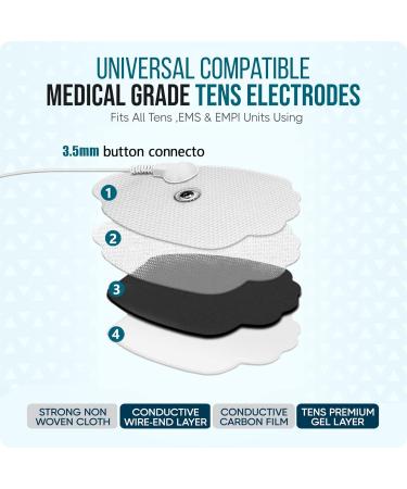 TENS Unit Replacement Pads Snap On TENS Unit Pads 22Pack Multiple Sizes Electrodes TENS Unit Pads Reusable 35-50 Times Self-Adhesive SM Electrodes Compatible with Belifu EMS Muscle Stimulator Machine 22 Pack Combination - Buy Online on GoSupps.com