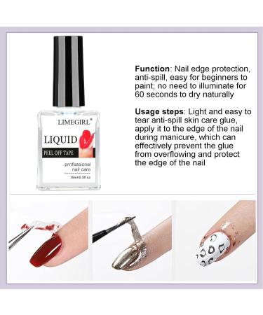 15ml Peel off Nail Polish for Nails 3PCS Latex Nail Polish Barrier Easy Peel Polish Barrier Anti-overflow Glue Nail Art Manicure Edge Protection - Buy Online on GoSupps.com