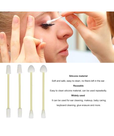 Reusable Silicone Cotton Swabs - 4pcs Double Tipped Makeup & Ear Buds | Eco-Friendly & Perfect for Baby Beauty Care - Buy Online on GoSupps.com