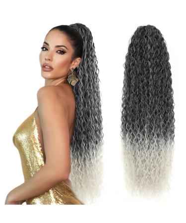 Drawstring Ponytail Extension 30 inch Long Curly Ponytail Hair Extension Synthetic Hairpiece for Women(MTgrey# 30 inch) 30inch-MTgrey# - Buy Online on GoSupps.com
