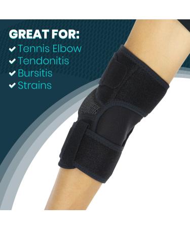 Vive Elbow Brace - Tennis Compression Sleeve for Golfers - Tendonitis Support Strap for Men and Women - Sports Recovery Wrap for Golf - Black - Buy Online on GoSupps.com