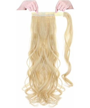 Long Straight Curly Clip in Ponytail Extension | Brown Black Blonde Hairpiece 17 - Dark Blonde Mix Bleach Blonde 17 inch - Buy Online on GoSupps.com