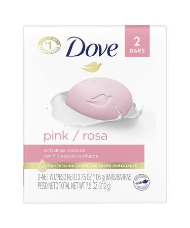 Dove Beauty Bar Gentle Skin Cleanser Moisturizing for Gentle Soft Skin Care Pink More Moisturizing than Bar Soap 3.75 oz 2 Count (Pack of 1) pink 2 Count (Pack of 1)