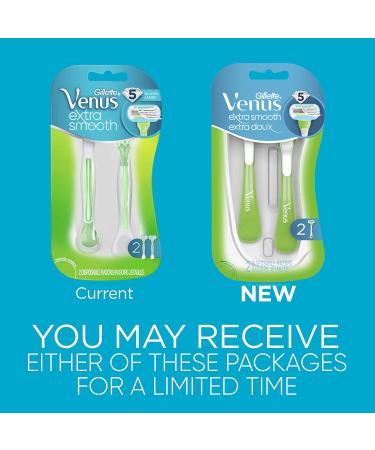Gillette Venus Extra Smooth Green Disposable Women's Razors - 2 Pack - Buy Online on GoSupps.com