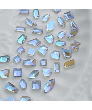 FEIlei 100Pcs Mixed Glass Crystal Hybrid Diamond Rhinestones Nail Art Decorations Drop Rhombus Flatback Stones 3D Gems - Buy Online on GoSupps.com