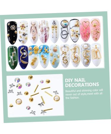 minkissy 45 Boxes Nail Art Accessories Moon Heart Nail Art Nail Decals Nail Stickers Manicures Decoration Jewel Stickers Nail Accessories Manicure Decor Zinc Alloy White Nail Supplies Rivet - Buy Online on GoSupps.com