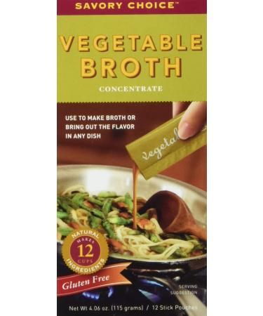 Savory Choice Liquid Reduced Sodium Vegetable Broth Concentrate, 4..06-Ounce Boxes (Pack of 4)