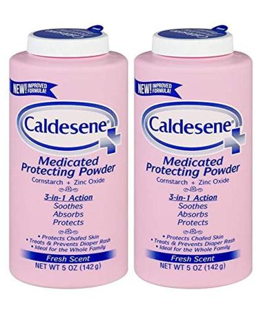 Caldesene Medicated Protecting Powder with Zinc Oxide CornstarchTalc Free 5 Ounce 2 Count