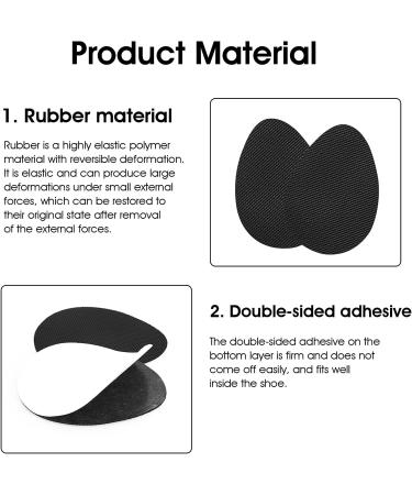 Molain Non-Slip Shoe Grips for Men and Women - 4 Pairs, Self-Adhesive Rubber Sole Protectors for High Heels, Noise Reduction, Cushion Pads - Black - Buy Online on GoSupps.com