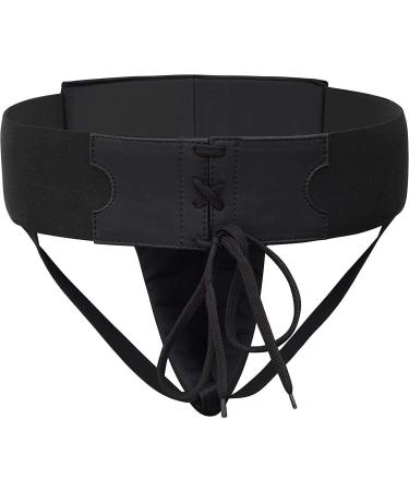 RDX Groin Protector for Boxing, Muay Thai, Kickboxing | Maya Hide Leather Abdo Gear for MMA Training | Men's Jockstrap Abdominal Protector for Sparring | Matte Black - Medium - Buy Online on GoSupps.com