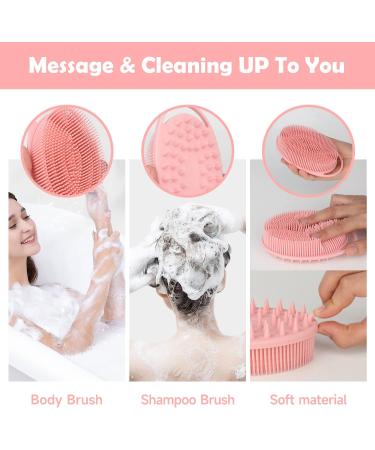 YONOY 2 Pack Silicone Body Scrubber - Gentle Exfoliating Bath & Shampoo Brush for Sensitive Skin - Scalp Massager & Double-Sided Body Brush - Lathers Well - Buy Online on GoSupps.com