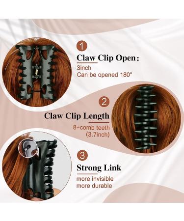 PORSMEER Claw Clip Ponytail Hair Extension - Tousled Updo Bun Copper Red 10 inch Auburn - Buy Online on GoSupps.com