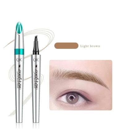 Microblading Eyebrow Pen - 3D Waterproof Natural Brows | 4-Tipped Precision Brow Pen for All-Day Wear (Light Brown) - Shop Internationally - Buy Online on GoSupps.com