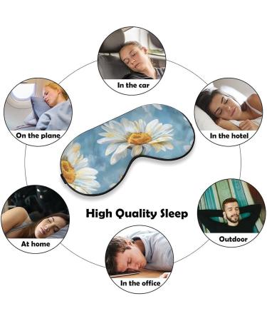 Blue Daisy Flowers Sleeping Mask | Soft Adjustable Eye Mask for Ultimate Light Blocking | Ideal Sleep Blindfold for Men Women Girls & Boys - Buy Online on GoSupps.com