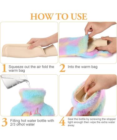 Soft Unicorn Plush Hot Water Bottle with Washable Cover - 1L Natural Rubber - Green - Buy Online on GoSupps.com