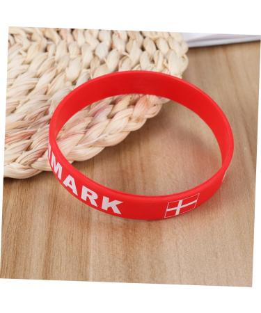 Milist 12 Stk Denmark Flag Silicone Bracelets | Custom Sporty Rubber Straps | Football Country Arm Tape - Buy Online on GoSupps.com