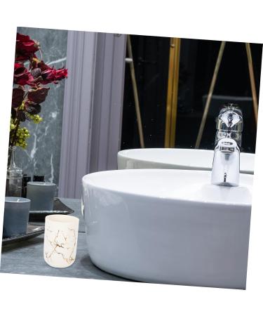 Warmhm 4 Cups Worktop Organizer - Versatile Bathroom Glass Holder & Ceramic Brush Stand - Portable Set of 4 (11x7.7x7.7cm) - Buy Online on GoSupps.com