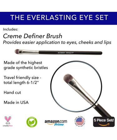 Everlasting Eye 5 Piece Waterproof Makeup Set | Gel Eyeliner Creme Eyeshadow Brushes & Mesh Bag | Paraben-Free Talc-Free Cruelty-Free | Elsa/Amethyst - Buy Online on GoSupps.com