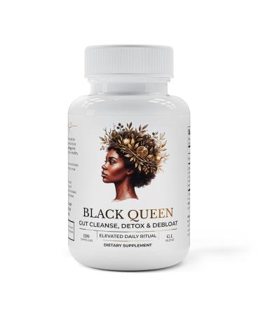 TODICAMP Black Queen Colon Cleanse & Bloating Relief for Women - Gut Cleanse Detox for Women Zeolite Detox Fiber Supplement for Women Activated Charcoal Capsules Psyllium Husk & Chlorella