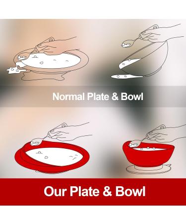 Spill Proof Scoop Bowl and Plate Adaptive Utensils Non Slip Bendable Cutlery Set for Elderly Disabled People(1 Set) - Buy Online on GoSupps.com