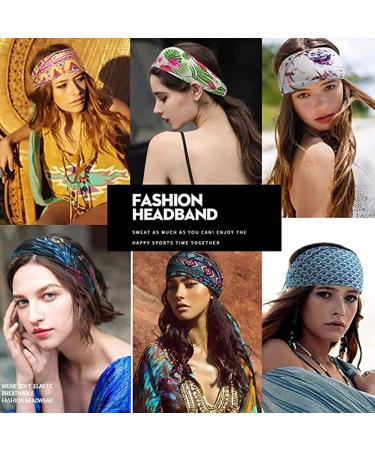 Metyond Stretchy Headbands for Women - Set of 6 Soft Headbands for Yoga, Non Slip Grip, Perfect for All Activities and Hair Types - Flower Cashew Design - 6 pc Headband Set - Buy Online on GoSupps.com