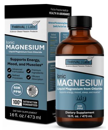 Liquid Ionic Magnesium High-Absorption Magnesium Supplement to Support Restful Sleep Calm Mood Muscle Relaxation Steady Energy Metabolism & Digestive Comfort 16 fl oz 16 Fl Oz (Pack of 1)