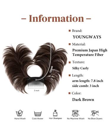Youngways Dark Brown Messy Bun Hair Piece - Clip-in Side Comb Hairpiece for Women | Short Curved, Adjustable Style | Easy, Versatile Hair Piece - Buy Online on GoSupps.com