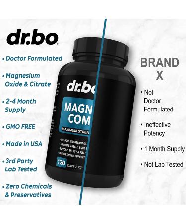 Premium Magnesium Complex Capsules 500mg - Energy Support & Muscle Recovery - 120 Capsules - Buy Online on GoSupps.com