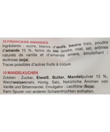 Bonne Maman Financiers Pure Butter Almonds x 10 in Individual Bag 250 g - Buy Online on GoSupps.com