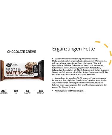 Optimum Nutrition Chocolate Creme Protein Wafers - 9 Packs (1.48 oz each) | High Protein Snack - Buy Online on GoSupps.com