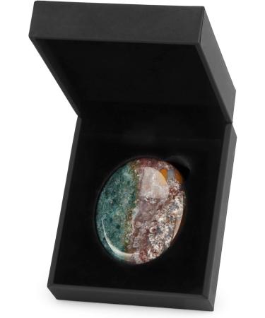 Artistone 2.0" Ocean Jasper Crystal Worry Stone Healing Crystal Chakras Polished Smooth Palm Thumb Pocket Gemstones for Anxiety Stress Reiki Crystal Healing & Wellness | Meditation Yoga - Buy Online on GoSupps.com