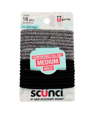 Scunci Black/Space Dye No Damage Elastics - 18 Count - Buy Online on GoSupps.com