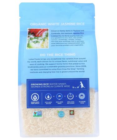 LOTUS FOODS Organic White Jasmine Rice - 30 OZ | Authentic Thai Fragrant Grain - Buy Online on GoSupps.com