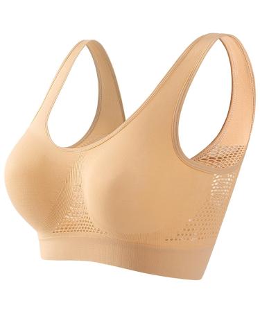 2024 AI-women's sports bra padded seamless wireless breathable yoga-bra comfortable sleep bra workout run shirt pack dark gray 4xl