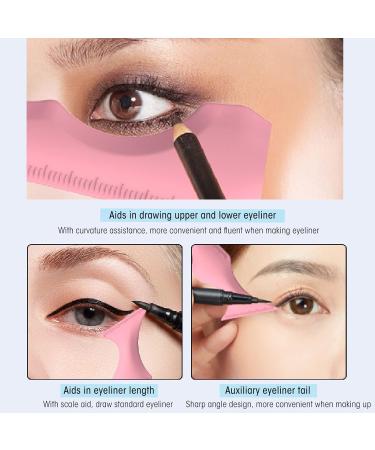 Reusable Eyeliner Stencils Silicone Beauty Ruler 5 In 1 Eyeliner Stencil Multi Purpose Silicone Eyebrow Pencil Stencil Winged Tip Eyeliner Aid for Makeup Cosmetic Pink - Buy Online on GoSupps.com
