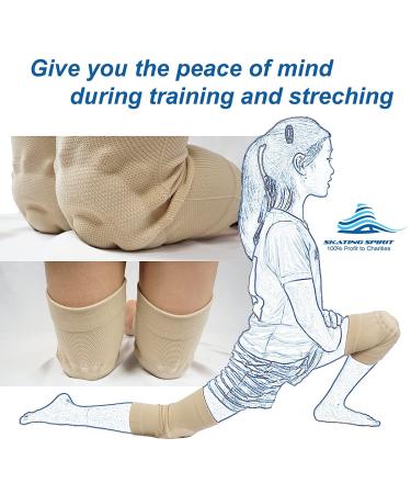 SKATINGSPIRIT Gel Knee Pads - 1 Pair for Dancing, Figure Skating, Gymnastics - Youth and Adult - Black Medium - Buy Online on GoSupps.com