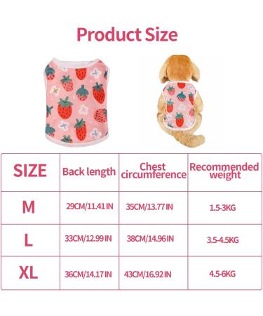 3-Piece Breathable Dog Shirt Set - Soft Summer Pet Clothing for Small Dogs & Cats | Fruit Pattern T-Shirts | Pink (L) - Buy Online on GoSupps.com