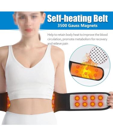 USSPO Self-Heating Tourmaline Waist Support Belt - Back Pain Relief Posture Correction Sciatica & Kidney Health Medium Black - Buy Online on GoSupps.com
