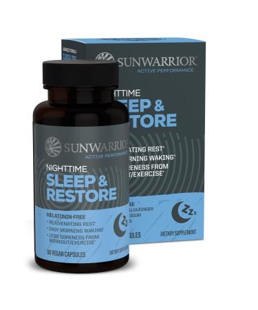 Sleep Support & Restore Capsules Melatonin-Free Sleep Aid for Deep Rest & Recovery Magnesium Chamomile Lemon Balm & Adaptogens for Relaxation Muscle Relief & Refreshing Mornings 60 Vegan Capsules