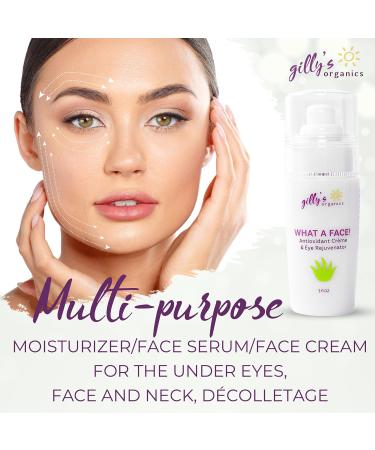 Buy Gilly's Organics Organic Face Cream - USA Made Anti-Aging Moisturizer with Aloe & Hyaluronic Acid | Natural Neck & Eye Skin Care - Buy Online on GoSupps.com