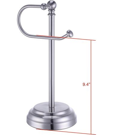 SunnyPoint Heavy Weight Brush Chrome Fingertip Towel Holder Stand for Bathroom, Kitchen, Vanity - 13.5 x 5.5 x 5.5 INCH - Buy Online on GoSupps.com