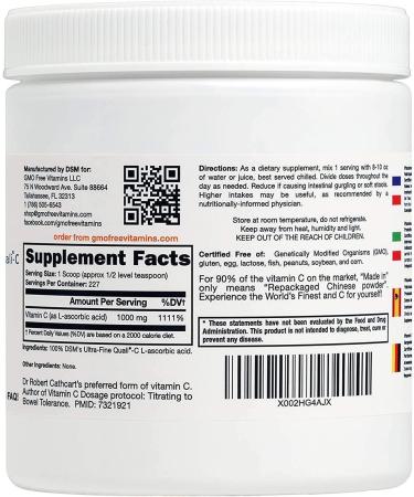 GMO Free Ultra Fine Vitamin C Powder | Made in UK with UK Ingredients | Quali-C L-Ascorbic Acid | Vegan | 8 oz - Buy Online on GoSupps.com