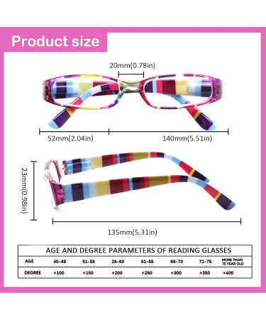 Cojwis 4 Pack Women's Reading Glasses - Stylish Patterns & Spring Hinges | 1.25x Magnification (4 Color Mix) - Buy Online on GoSupps.com
