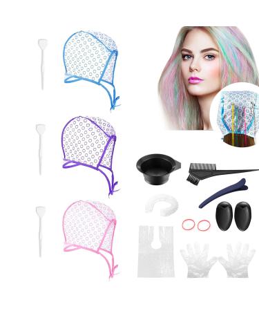 Hair Highlighting Kit Disposable Highlight Cap Coloring Dye Tool Set for DIY Salon Hair Dye Tools Colouring Tools & Accessories Multy Colors